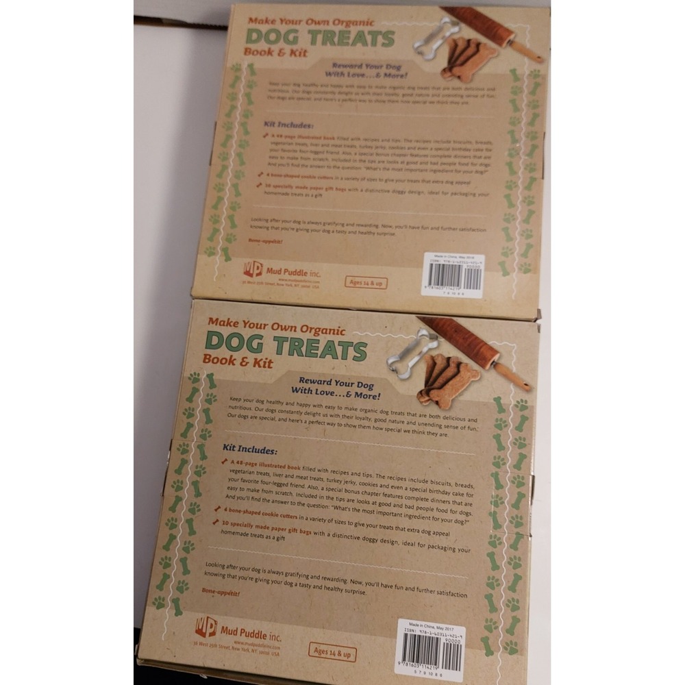 LOT 2 NEW Mud Puddle Make Your Own Organic Dog Treats Book Kits Incl Gift Bags - Picture 2 of 6
